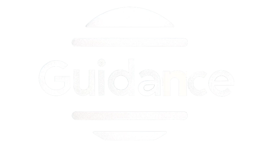 The image you uploaded features the word "Guidance" in a rounded, clean font. The text is centered between two horizontal lines with a curved design element above and below the word, creating a balanced and guiding visual. The white text and lines are set against a transparent background, emphasizing clarity and direction. "Guidance text, rounded clean font, centered between horizontal lines, white on transparent background, balanced and guiding design.