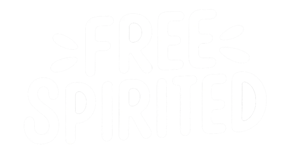 The image you uploaded features the phrase "Free Spirited" in a playful, rounded font. The text is complemented by small design accents resembling rays or bursts on either side of the word "Free," enhancing its energetic and carefree vibe. The white text and accents are set against a transparent background, creating a light and fun visual effect. "Free Spirited text, playful rounded font, decorative accents, white on transparent background, energetic and carefree design."